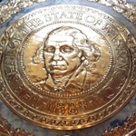 The Washington state seal in the capitol's rotunda
